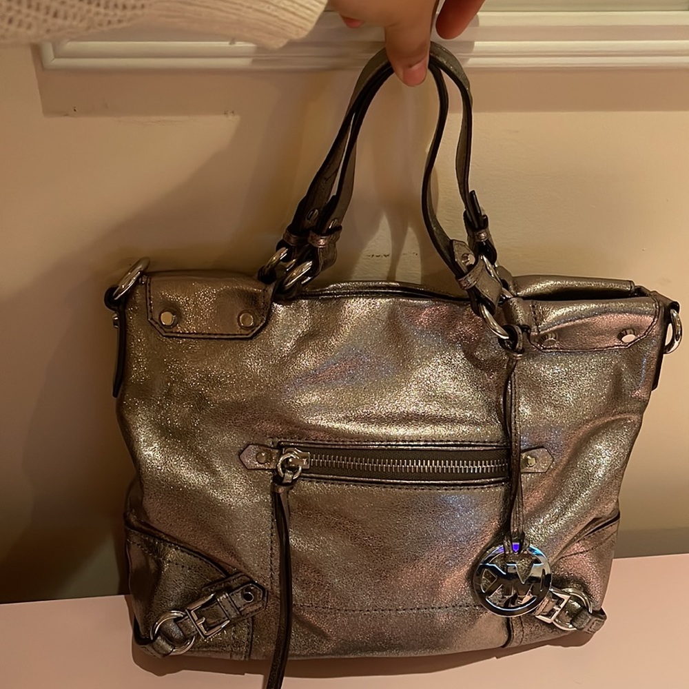 Michael by Michael Kors Silver Soft Leather Satchel - Picture 4 of 10